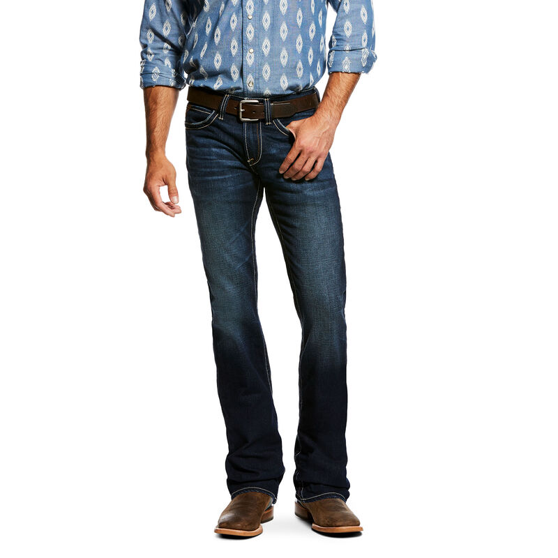 Ariat Western: M7 Rocker Concord Stretch Stackable Straight Leg Pantalones Vaqueros Hombre - Azules